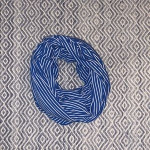 J.Crew blue and white striped infinity scarf